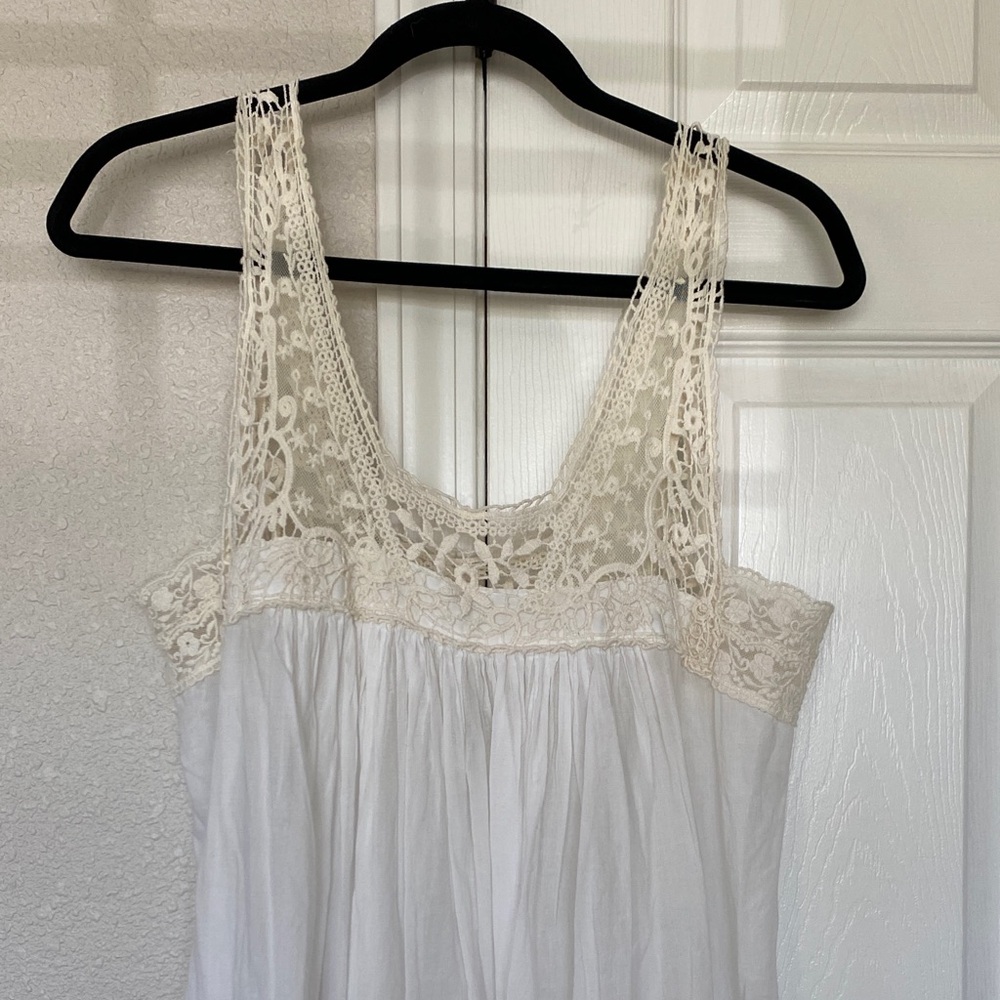 Lace Trim White Chemise